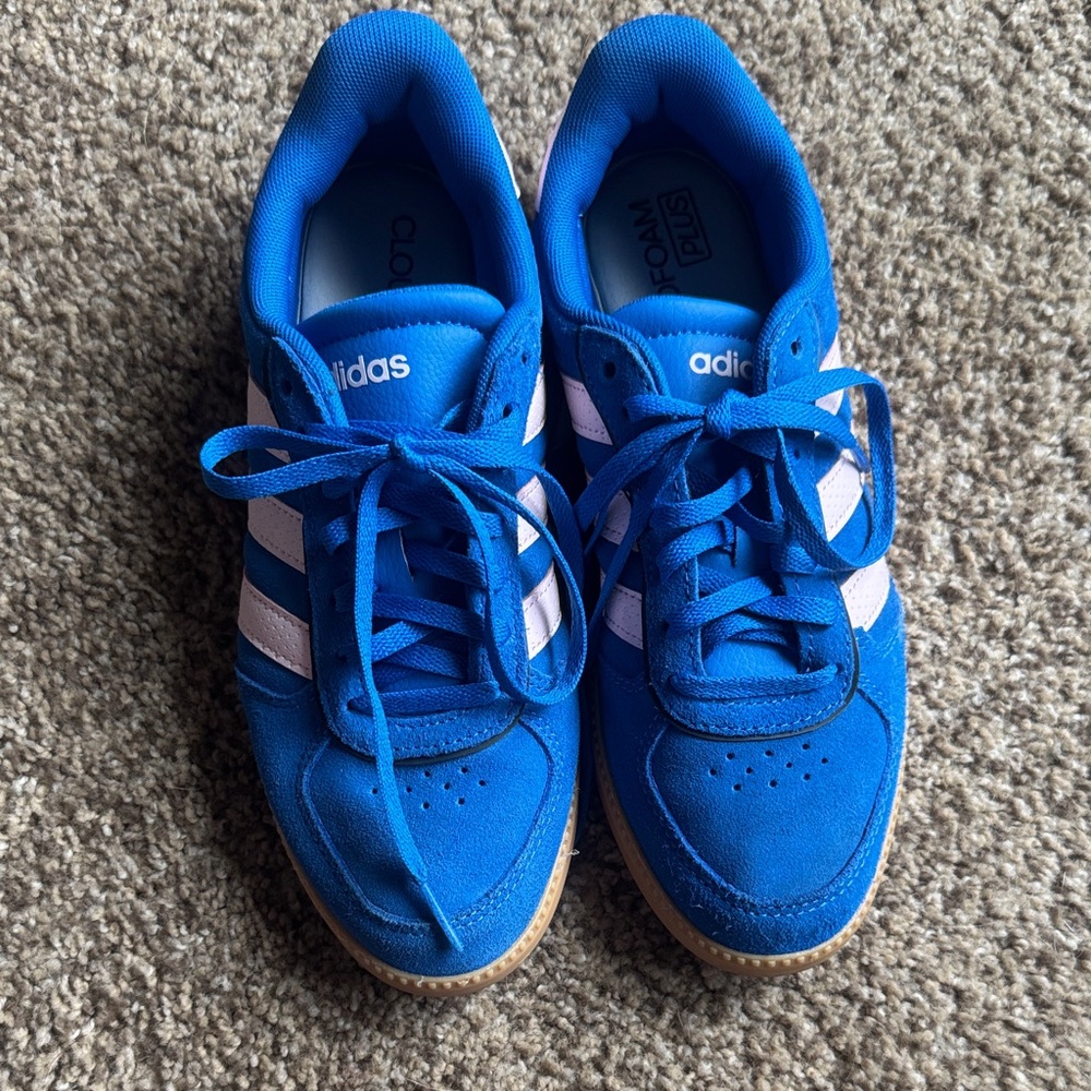 adidas Kids Royal Blue Sneakers with White Stripes